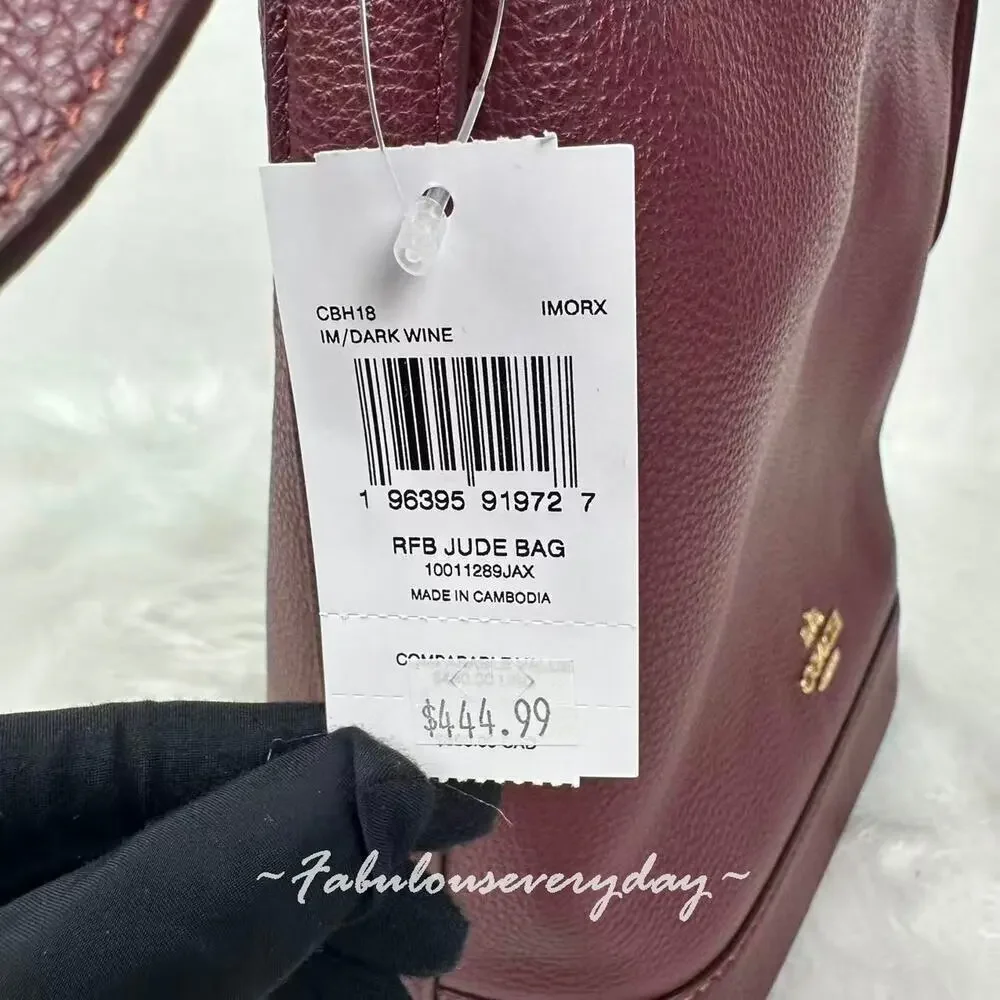 COACH Jude Duffle Bag Crossbody in Leather/Gold/Dark Wine CBH18 NWT